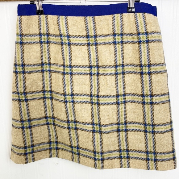 Boden Plaid Tweed Wool Skirt British Tweed by Moon - Picture 4 of 9